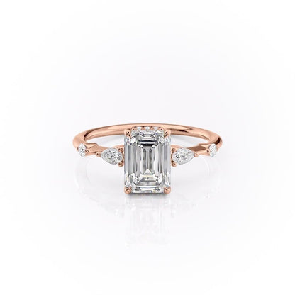 1.91 CT Emerald Cut Solitaire Hidden Halo Setting Moissanite Engagement Ring 12