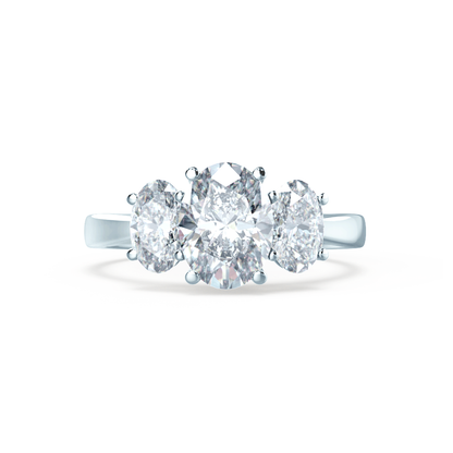 1.5 CT Oval Shaped Moissanite Three Stone Engagement Ring 4