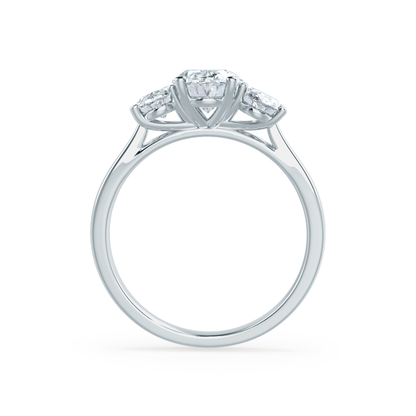 1.5 CT Oval Shaped Moissanite Three Stone Engagement Ring 5