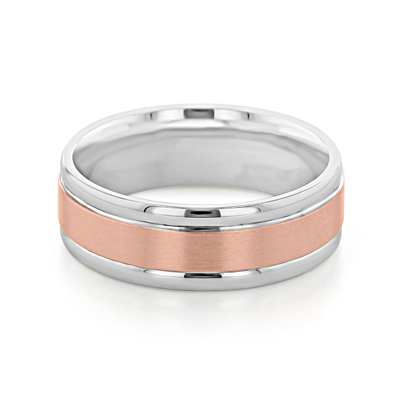 Two Tone Brushed Finish Men's Wedding band 2