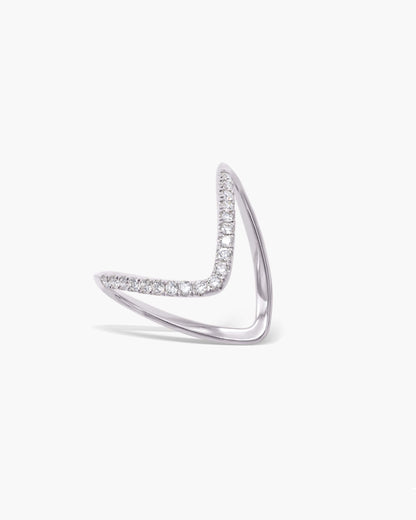 0.27 CT Round Curved CVD EF/VVS Diamond Wedding Band 1