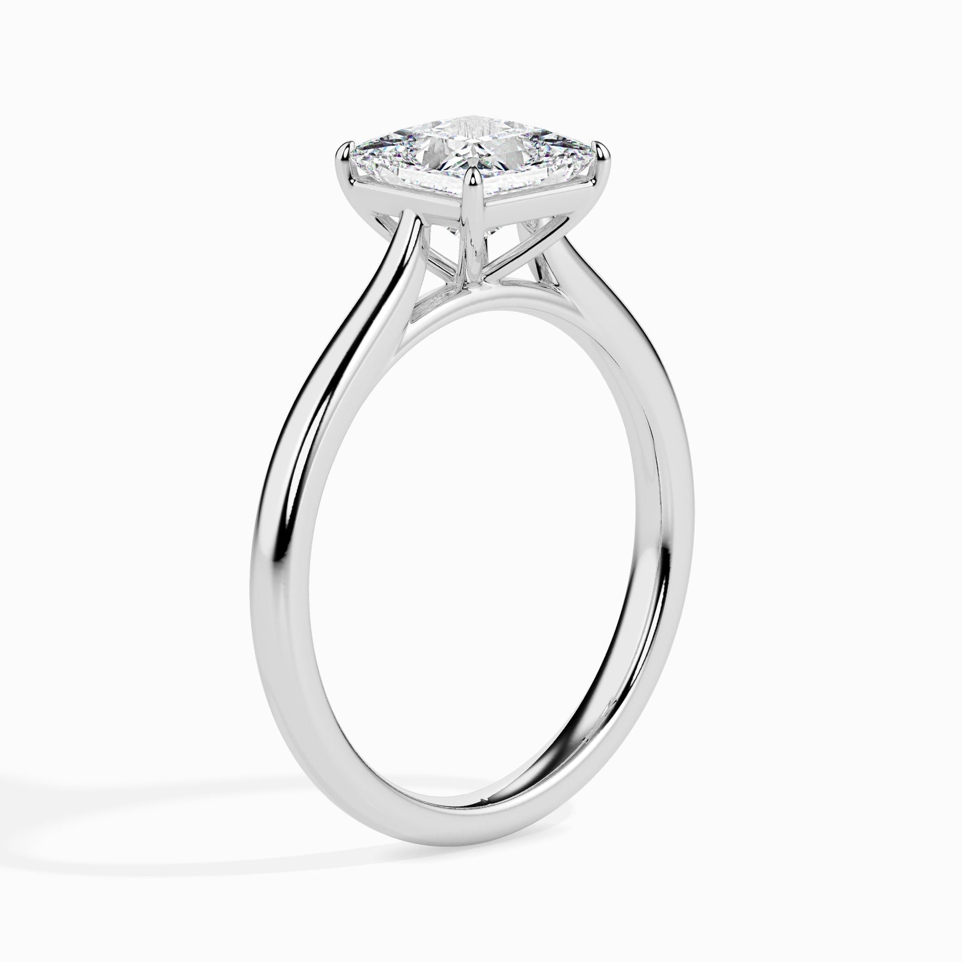 1 CT Princess Solitaire CVD F/VS Diamond Engagement Ring 3
