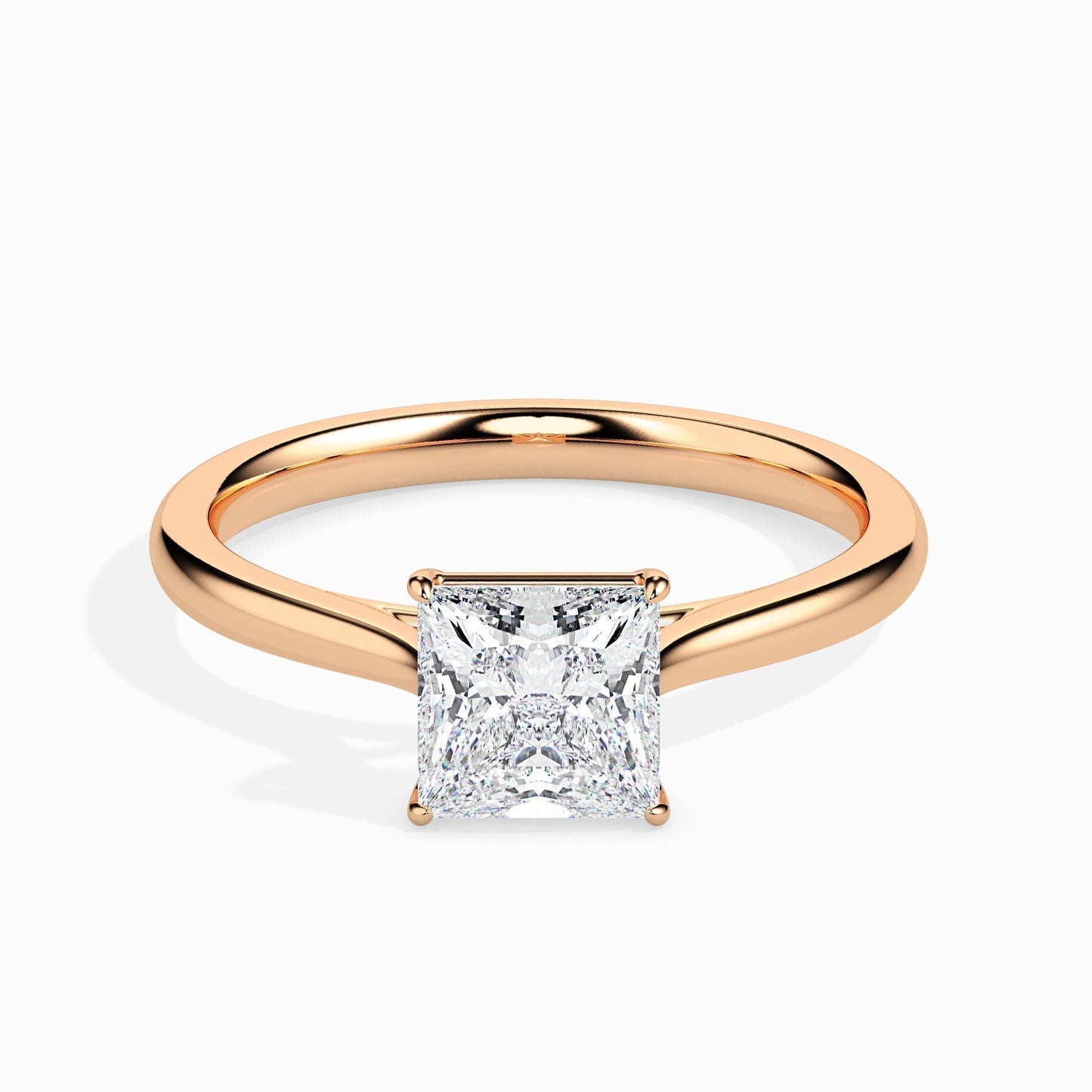 1 CT Princess Solitaire CVD F/VS Diamond Engagement Ring 5