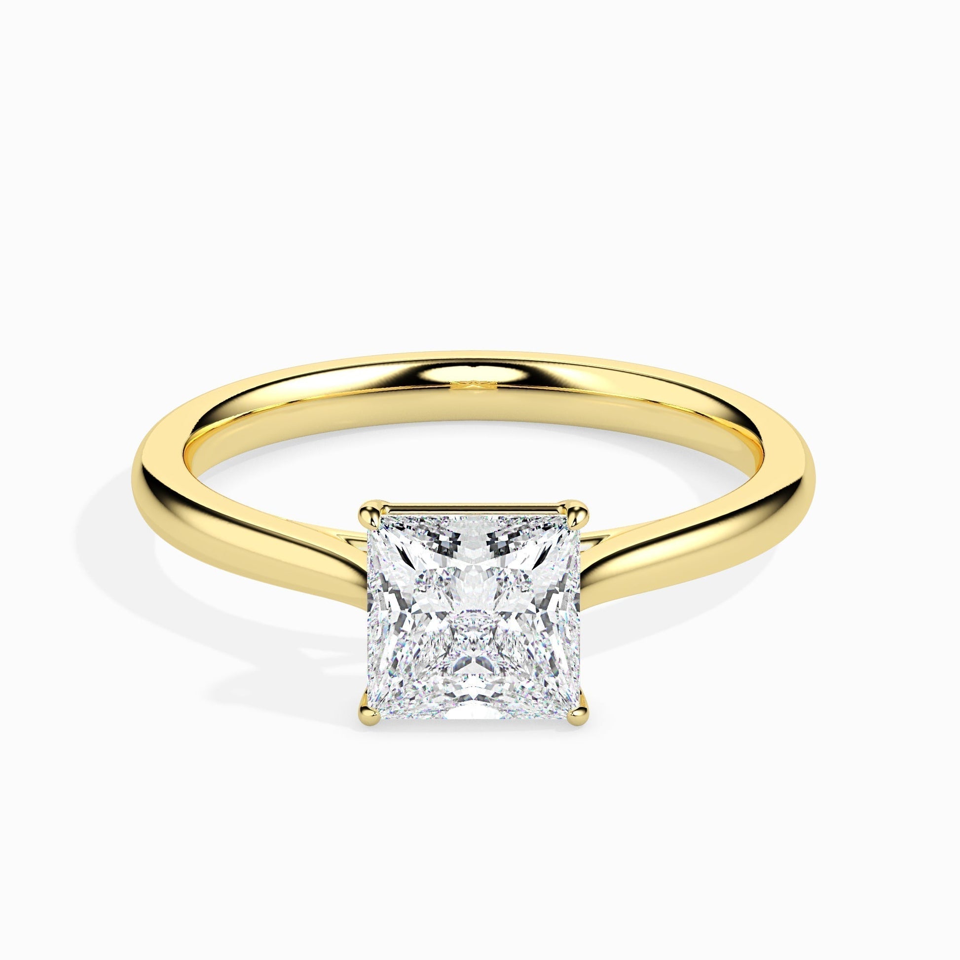 1 CT Princess Solitaire CVD F/VS Diamond Engagement Ring 12