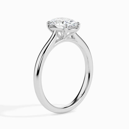1CT Oval Solitaire CVD F/VS Diamond Engagement Ring 3
