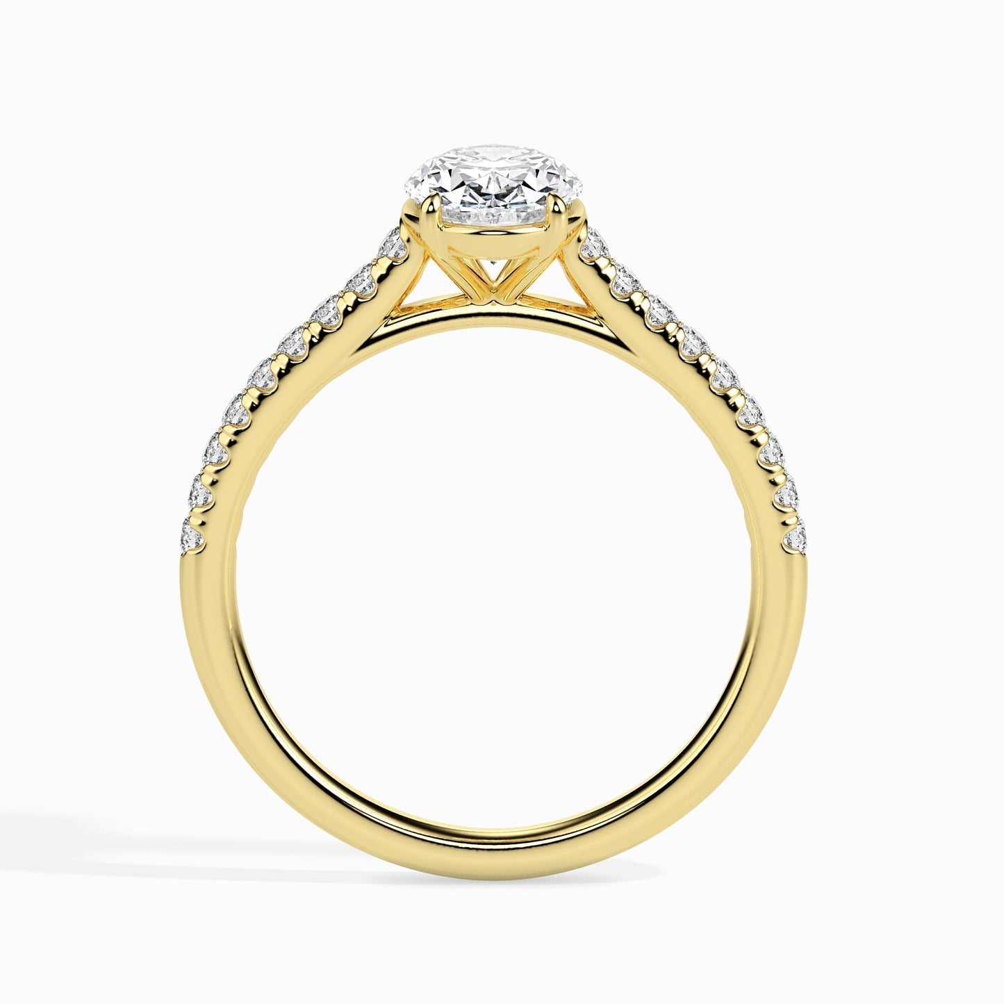 1 CT Oval Solitaire CVD F/VS Diamond Engagement Ring 7