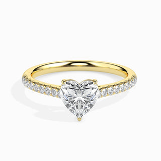 1 CT Heart Cut Pave CVD F/VS Diamond Engagement Ring 8