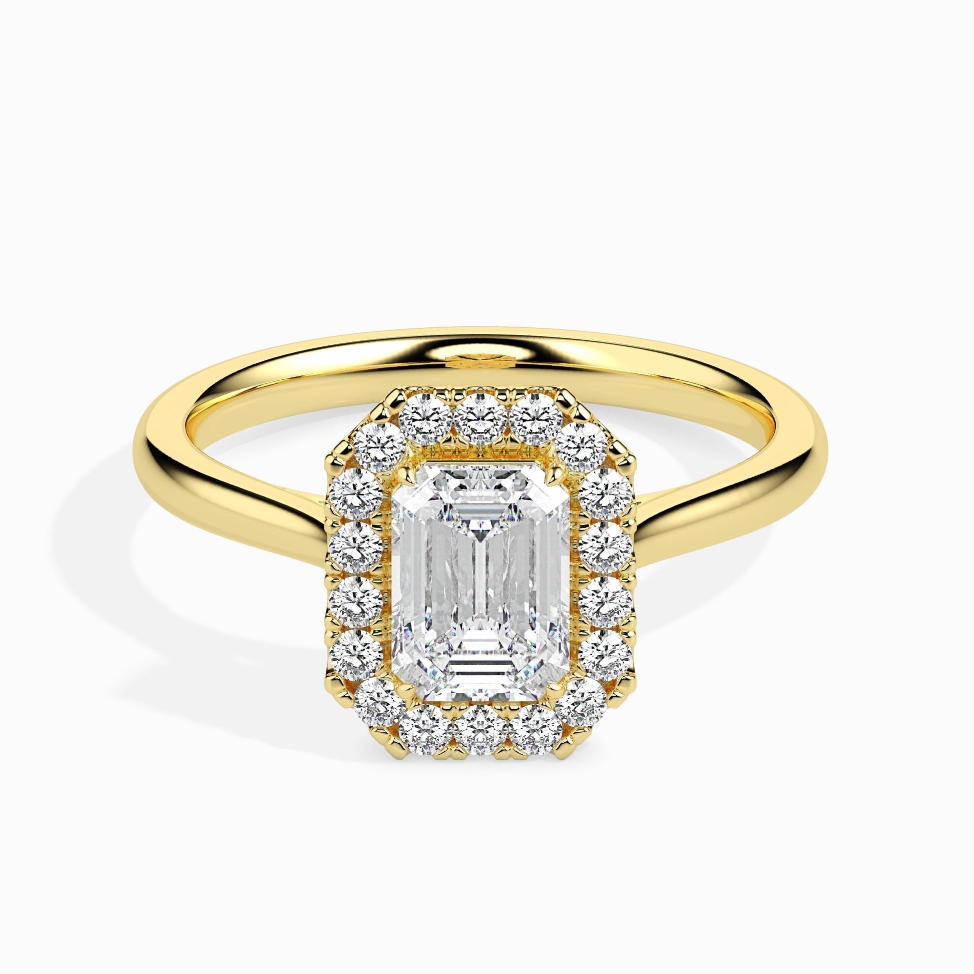 1 CT Emerald Halo CVD F/VS Diamond Engagement Ring 4