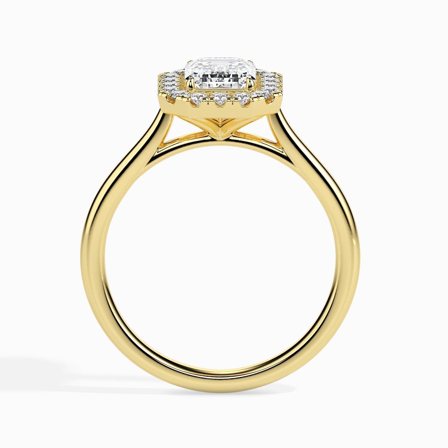 1 CT Emerald Halo CVD F/VS Diamond Engagement Ring 7