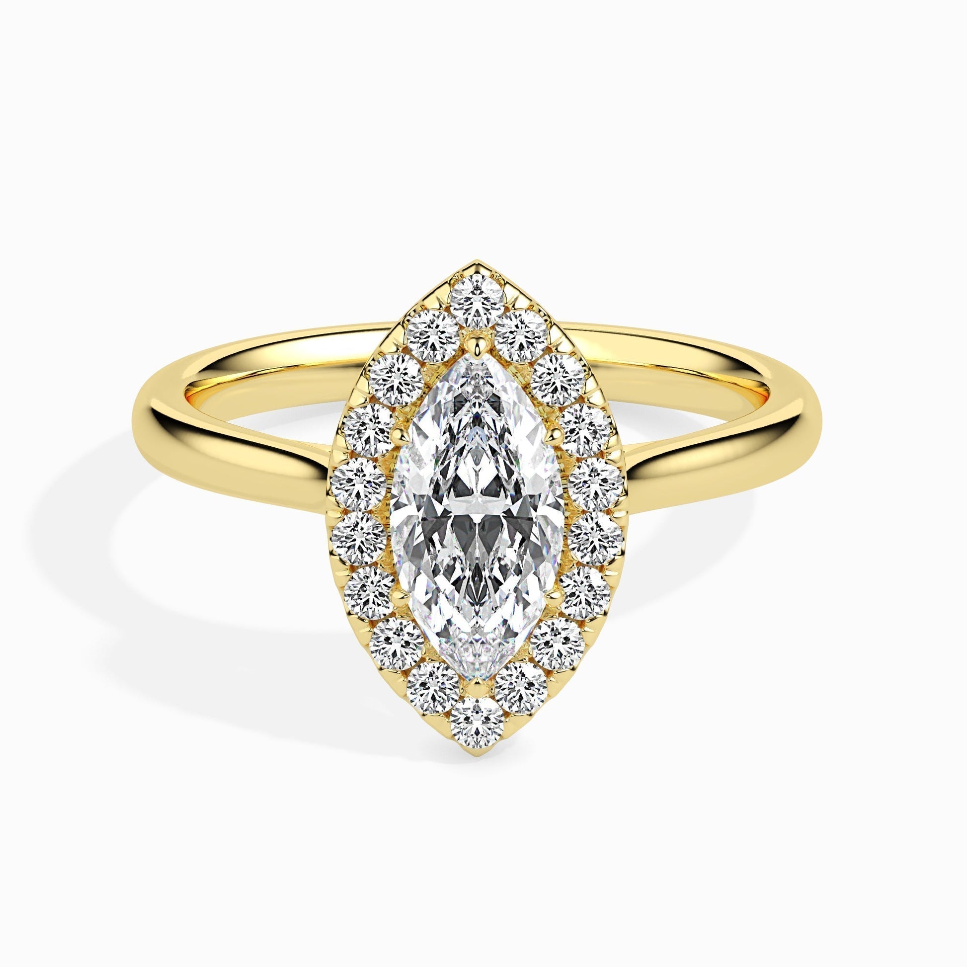 1 CT Marquise Halo CVD F/VS Diamond Engagement Ring 4