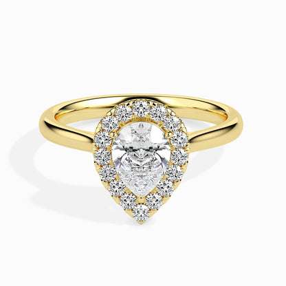 1 CT Pear Halo CVD F/VS Diamond Engagement Ring 4