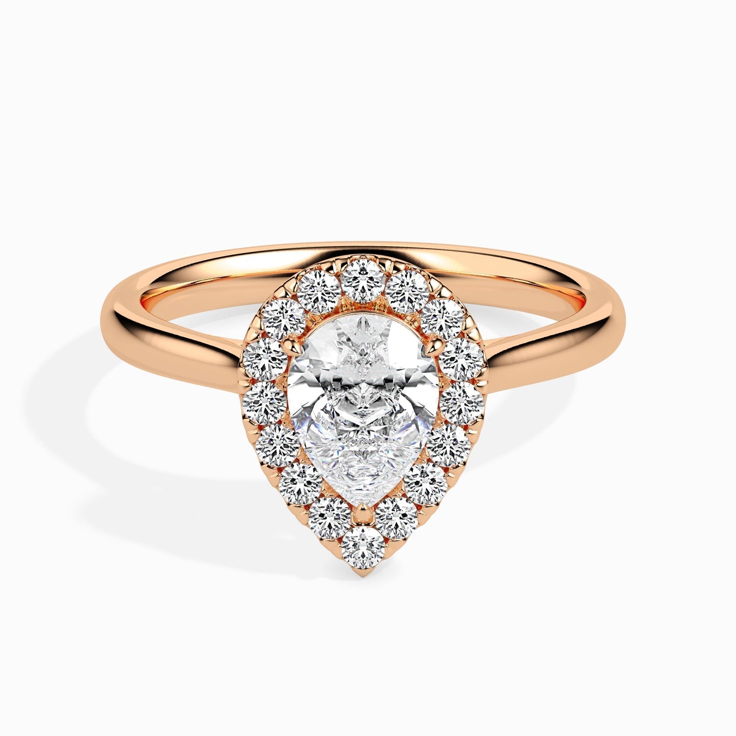 1 CT Pear Halo CVD F/VS Diamond Engagement Ring 7