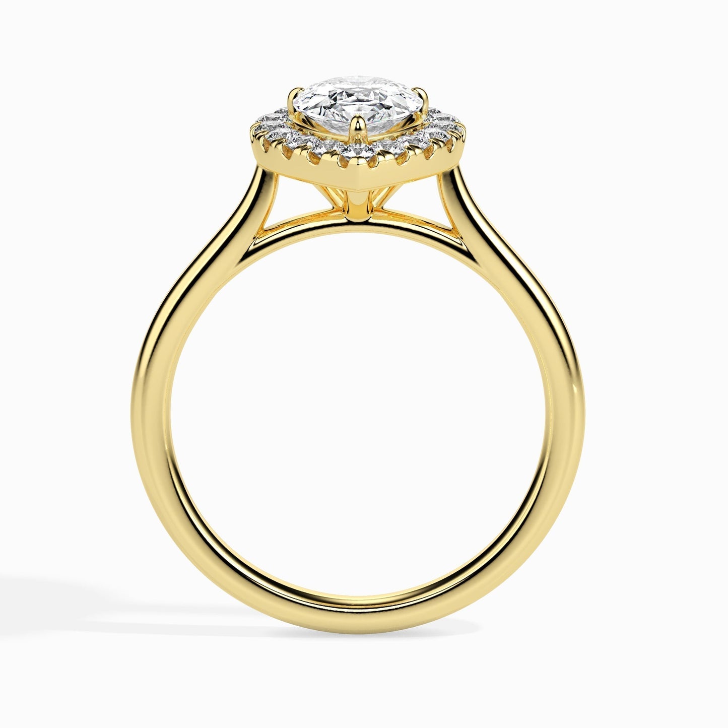 1 CT Pear Halo CVD F/VS Diamond Engagement Ring 6