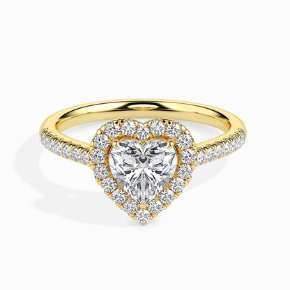 1 CT Heart Halo CVD F/VS Diamond Engagement Ring 4