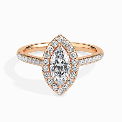 1 CT Marquise Halo CVD F/VS Diamond Engagement Ring 8