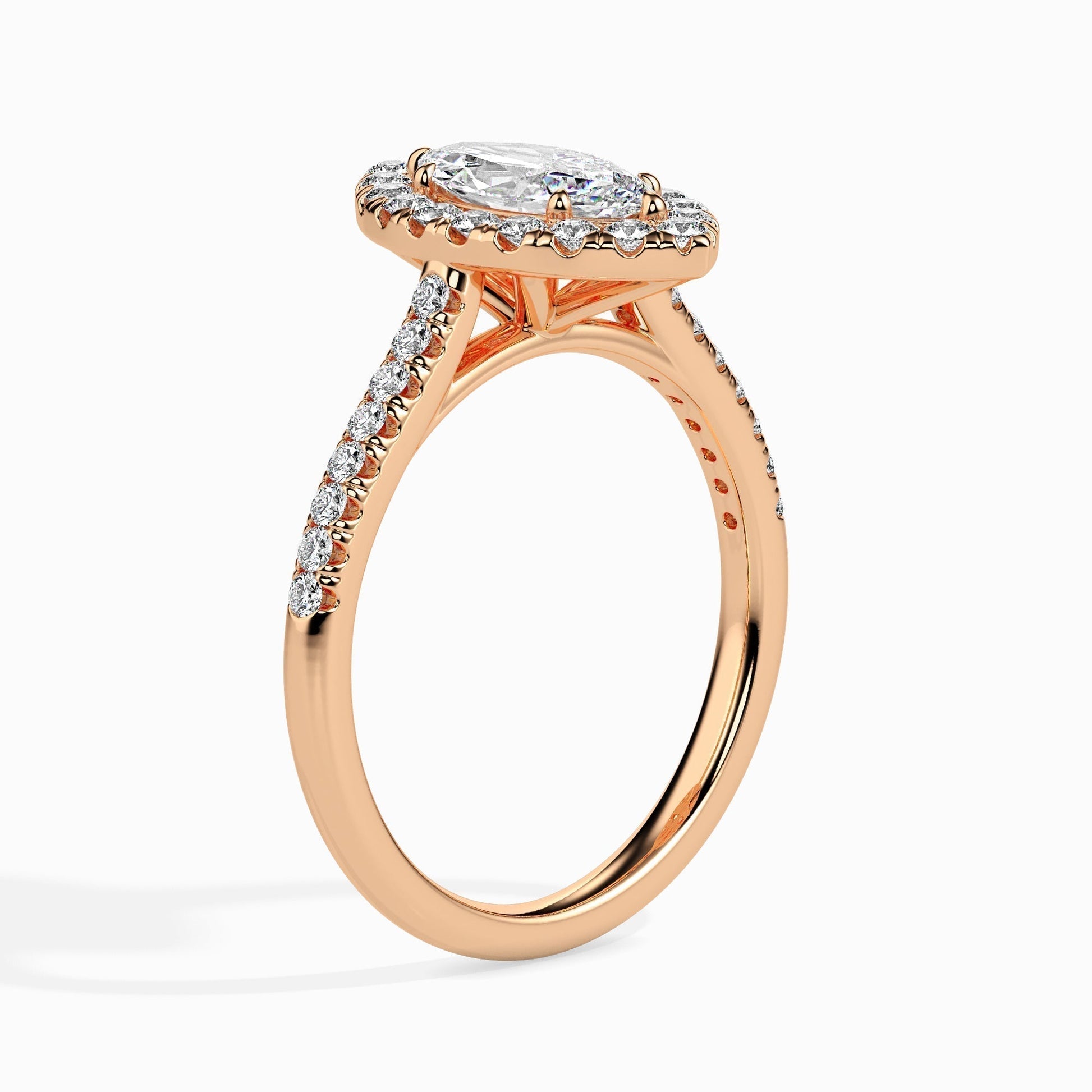 1 CT Marquise Halo CVD F/VS Diamond Engagement Ring 10