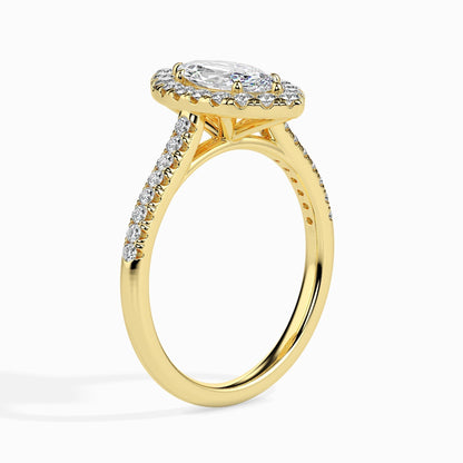 1 CT Marquise Halo CVD F/VS Diamond Engagement Ring 3