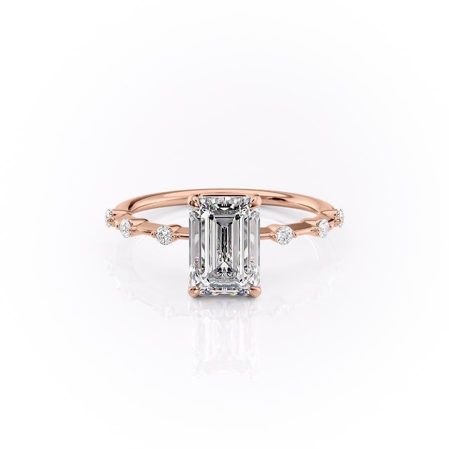 2.10 CT Emerald Cut Solitaire Dainty Style Moissanite Engagement Ring 12