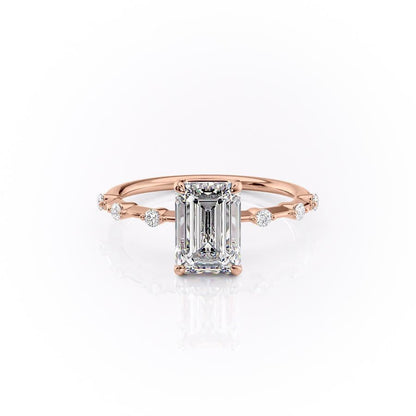 2.10 CT Emerald Cut Solitaire Dainty Style Moissanite Engagement Ring 12