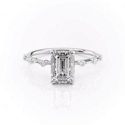 2.10 CT Emerald Cut Solitaire Dainty Style Moissanite Engagement Ring 10