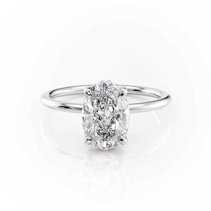 2.72 CT Oval Cut Solitaire Style Moissanite Engagement Ring 10