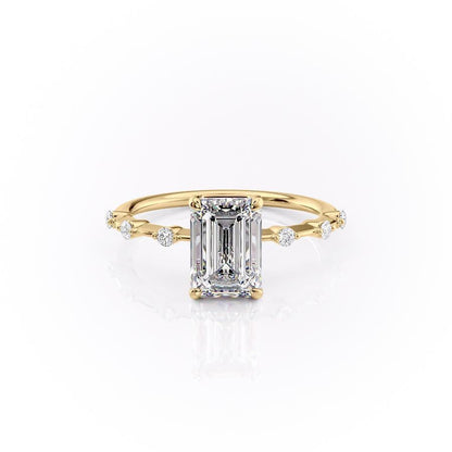 2.10 CT Emerald Cut Solitaire Dainty Style Moissanite Engagement Ring 11