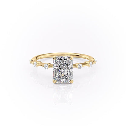 2.10 CT Radiant Dainty Pave Setting Moissanite Engagement Ring 11