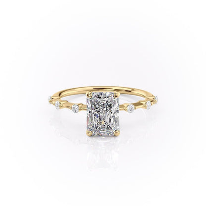 2.10 CT Radiant Solitaire Dainty Pave Set Moissanite Engagement Ring 11
