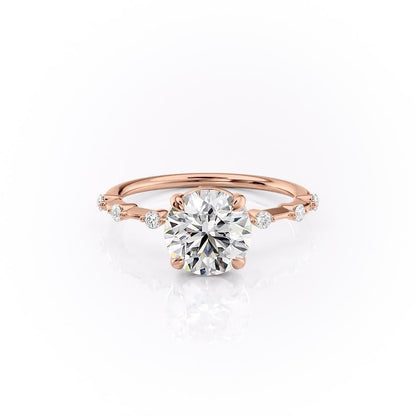 1.60 CT Round Solitaire Dainty Pave Set Moissanite Engagement Ring 12