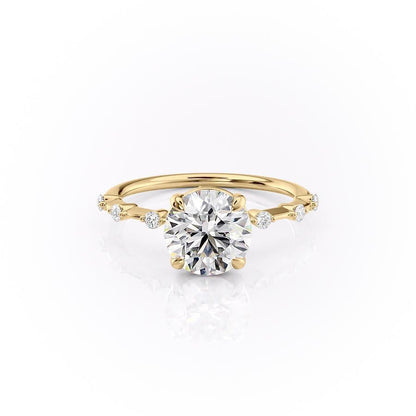 1.60 CT Round Solitaire Dainty Pave Set Moissanite Engagement Ring 11