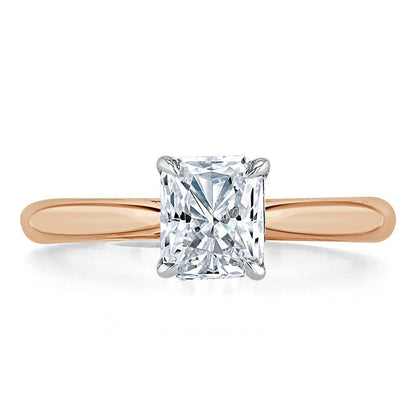 1.0 CT Radiant Cut Solitaire Moissanite Engagement Ring 7