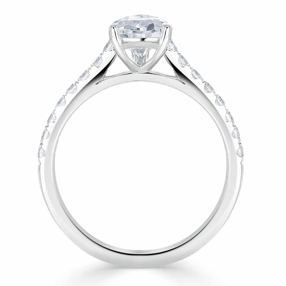 1.33 CT Pear Cut Solitaire Pave Setting Moissanite Engagement Ring 4