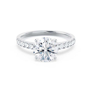 1.0 CT Round Shaped Pave Style Moissanite Engagement Ring 5