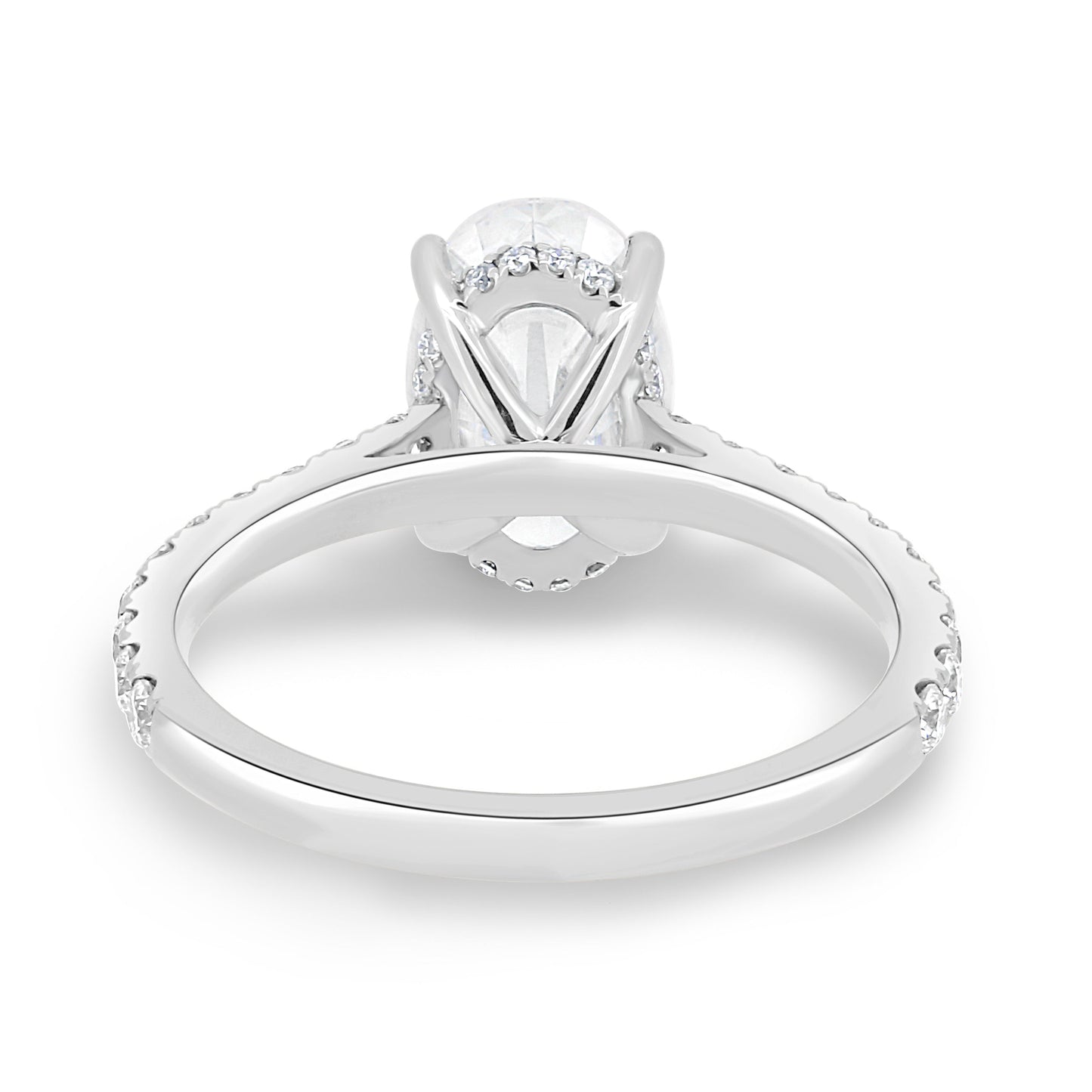 2.11 CT Oval Hidden Halo CVD F/VS2 Diamond Engagement Ring 5