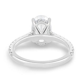 2.11 CT Oval Hidden Halo CVD F/VS2 Diamond Engagement Ring 5