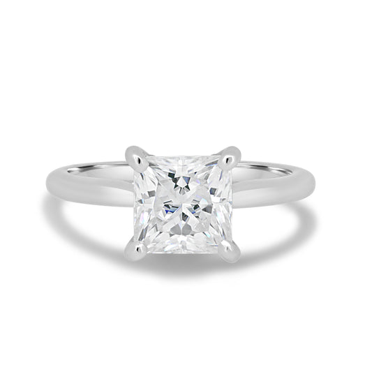 1.50 CT Princess Hidden Halo CVD D/VS2 Diamond Engagement Ring 1