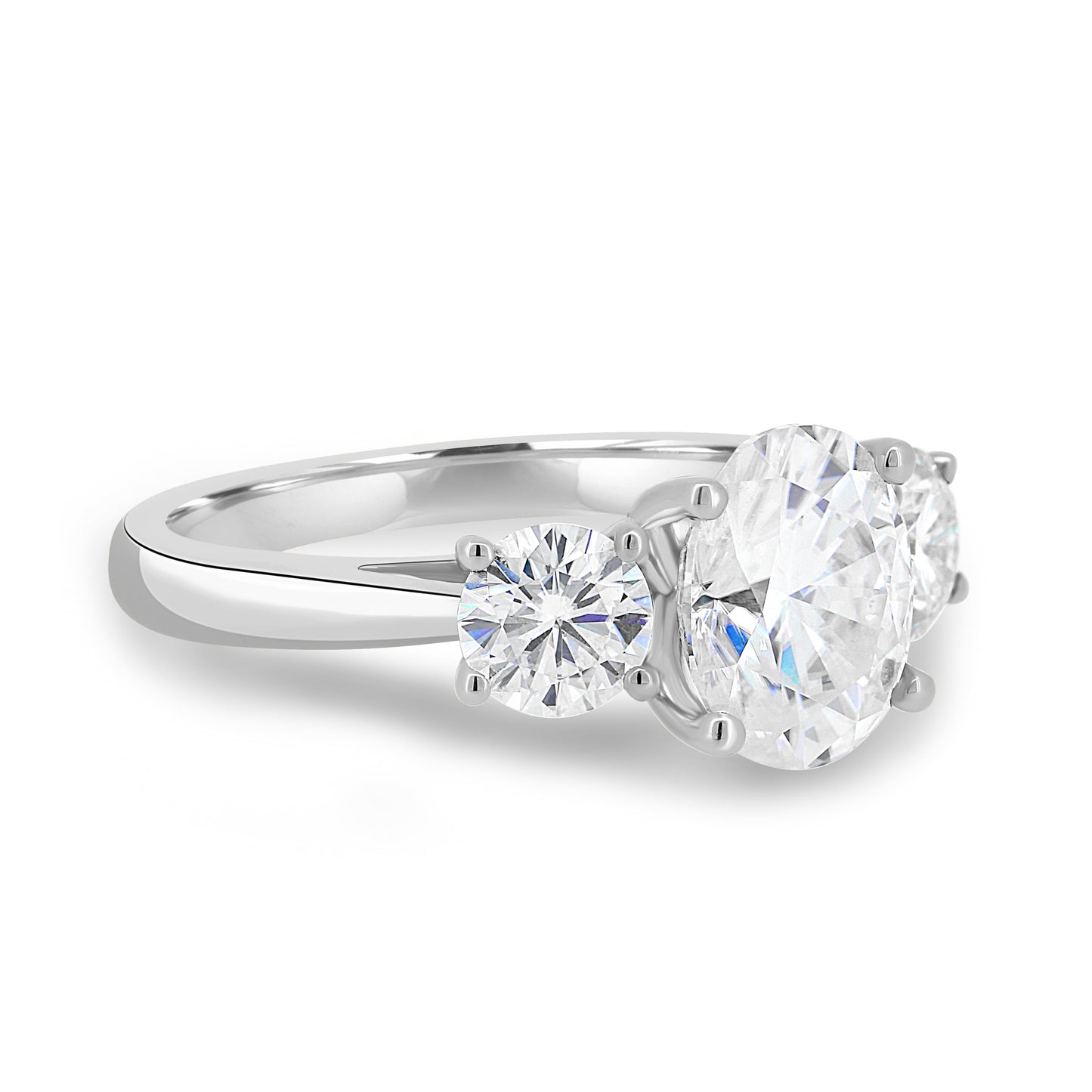 1.68 CT Oval Three Stone CVD F/VS2 Diamond Engagement Ring 3