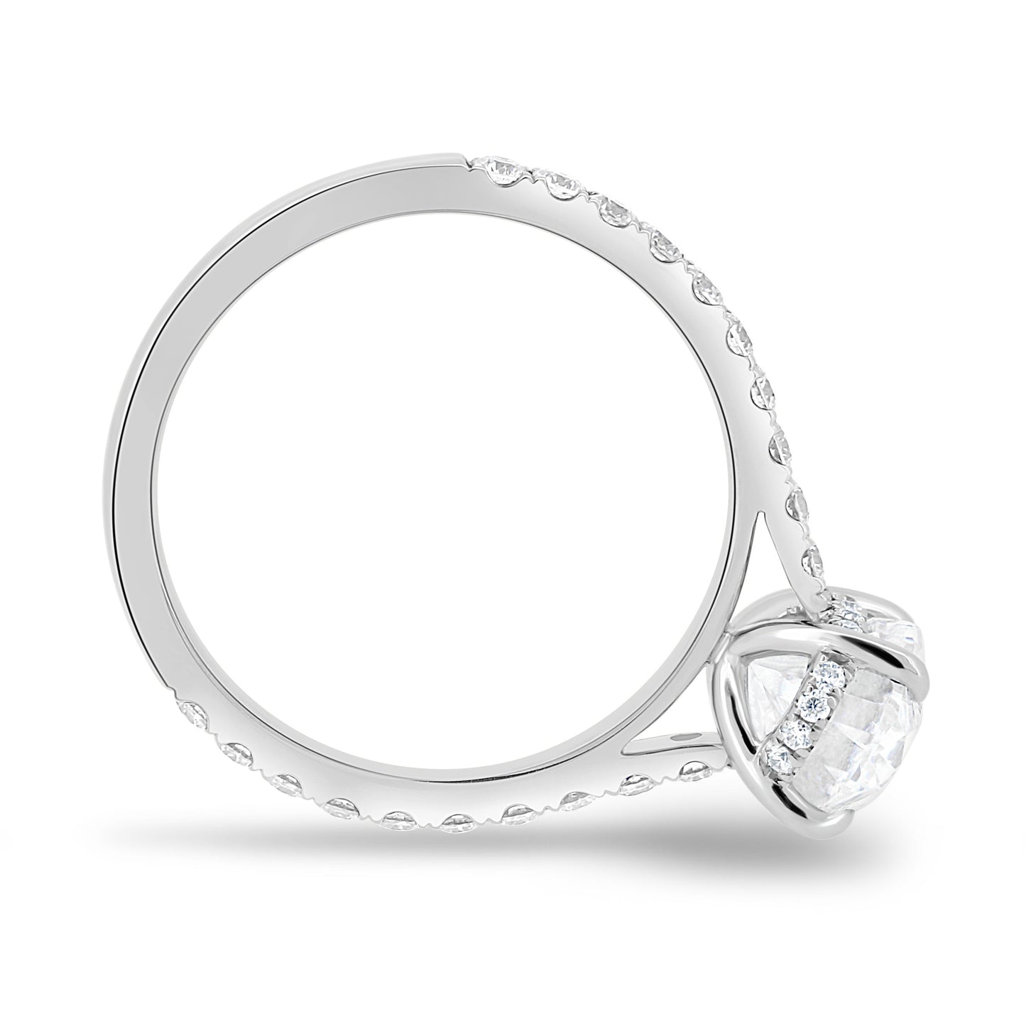 2.11 CT Oval Hidden Halo CVD F/VS2 Diamond Engagement Ring 4