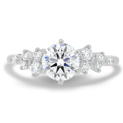 1.61 CT Round Cluster CVD G/VS1 Diamond Engagement Ring 1