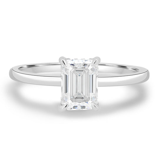 1.86 CT Emerald Hidden Halo CVD E/VS2 Diamond Engagement Ring 1