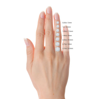 1.0 CT Round Shaped Pave Style Moissanite Engagement Ring 6