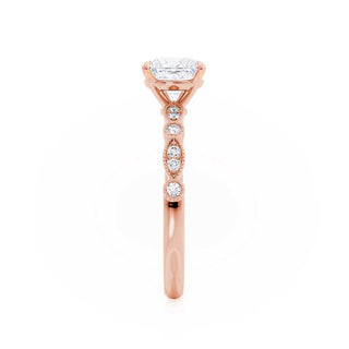 1.20 CT Princess Shaped Vintage Pave Moissanite Engagement Ring 3