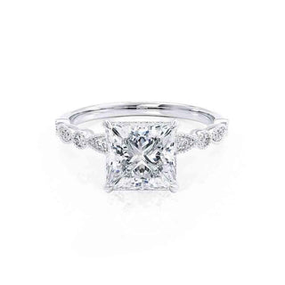 1.50 CT Princess Shaped Moissanite Solitaire Engagement Ring 1