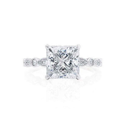 1.50 CT Princess Shaped Moissanite Solitaire Engagement Ring 2