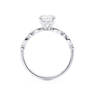 0.90 CT Princess Shaped Pave Style Moissanite Engagement Ring 4