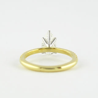 0.94 CT Pear Solitaire & Pave Setting Moissanite Engagement Ring 3