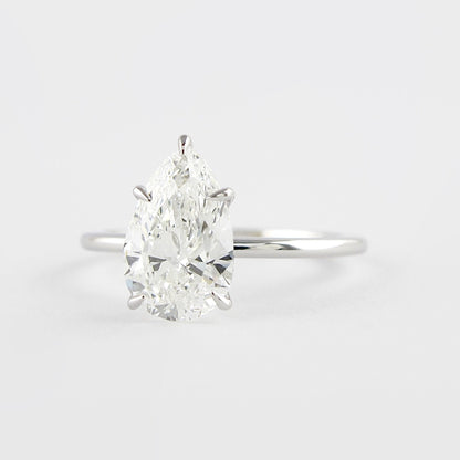 1.5 CT Pear Cut Solitaire Style Moissanite Engagement Ring 5