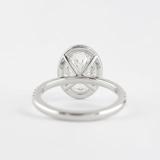 2.72 CT Oval Cut Halo Style Moissanite Engagement Ring 4