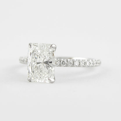 1.8 CT Radiant Solitaire & Pave Moissanite Engagement Ring 6