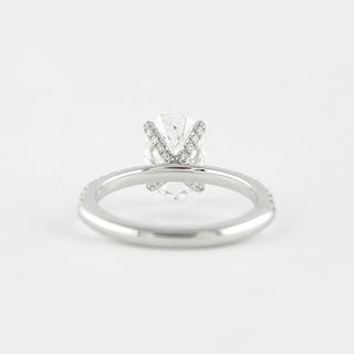 1.33 CT Oval Cut Pave Setting Moissanite Engagement Ring 2